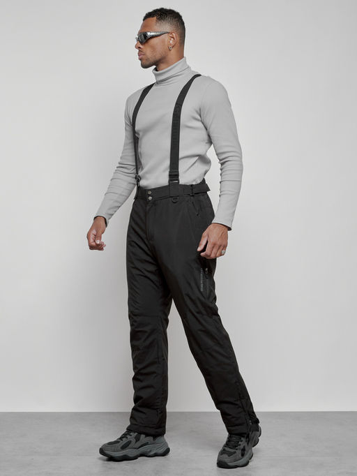 Полукомбинезон утепленный мужской зимний горнолыжный черного цвета 7431Ch - Colannia фото 24