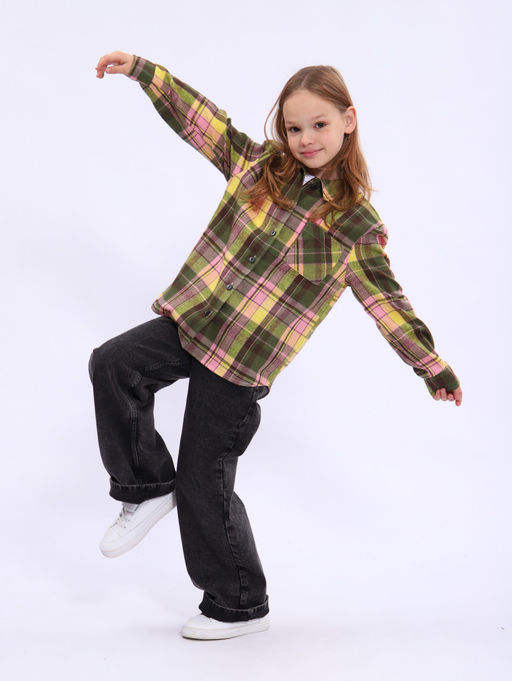 РБ015 Рубашка "Шерон" (розовый; жёлтый)