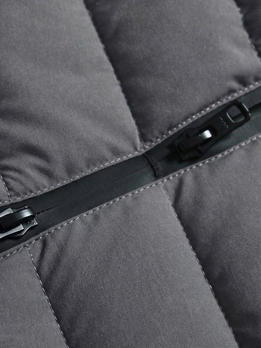 Куртка мужская гибридная стёганая с капюшоном с графеновой подкладкой серого цвета 9627_1Sr