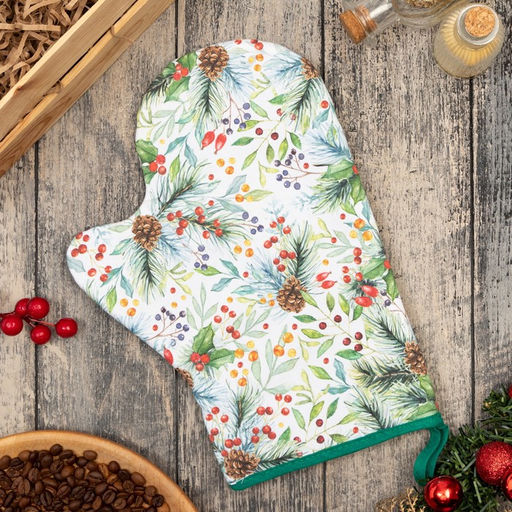 Варежка-прихватка Этель Christmas greetings, 20?27 см, саржа, хлопок 100%, ватин 250 г/м?