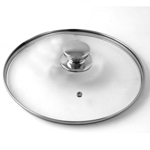 Крышка стекл.низкая, мет.обод, пароотвод, ручка-металл, d-22см, арт.Е5722 /Катюша/ фото 2