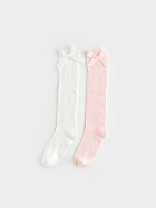 Fiyonk Detayl? K?z ?ocuk Diz Alt? ?orap 2li