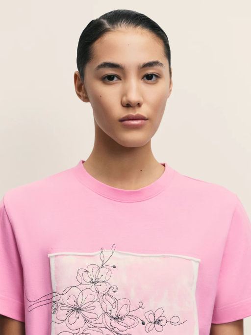 Футболка из хлопка с принтом / Zarina фото 13