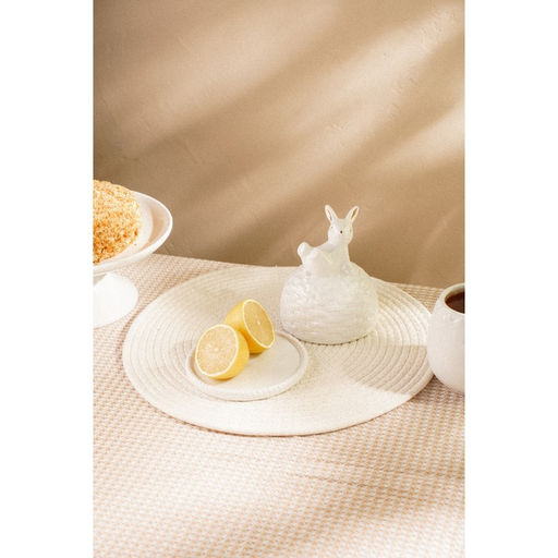 Лимонница SL Home «Пасхальные кролики», 14×14.5 см, доломит, белая
