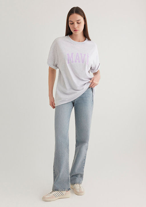 Mavi Logo Bask?l? Gri Tisort  фото 3