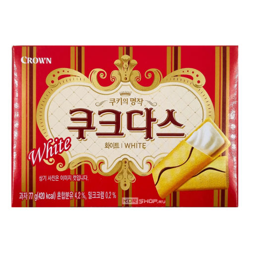 Вафли с молочным кремом Couque DAsse Crown, Корея, 77 г Акция