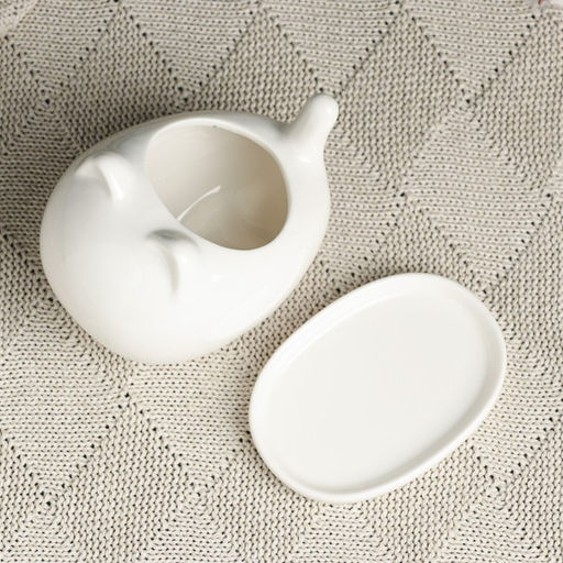 Декоративный горшок для цветов «Котик», 200 мл, 10.2×7.2×8.7 см, керамический, белый