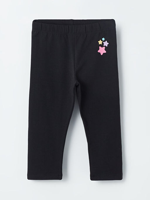 Bisiklet Yaka Bask?l? K?sa Kollu K?z ?ocuk Ti??rt ve Tayt - Waikiki фото 3