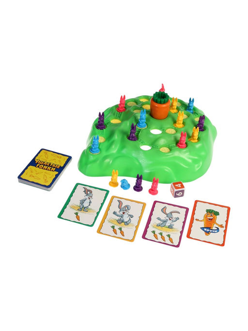 УЦЕНКА Настольная игра на внимательность Ушастые гонки, 24 карточки, 16 зайцев, 2-4 игрока, 4+