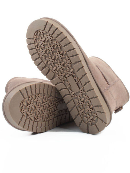 04-PF5854-4 GRAY/BEIGE Угги женские (натуральная замша, 100% шерсть)