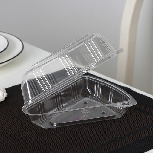 Цена за 200 шт. Контейнер для кусочка торта одноразовый, крышка, пластик, 8.5×11.5×6.5 см, прозрачный