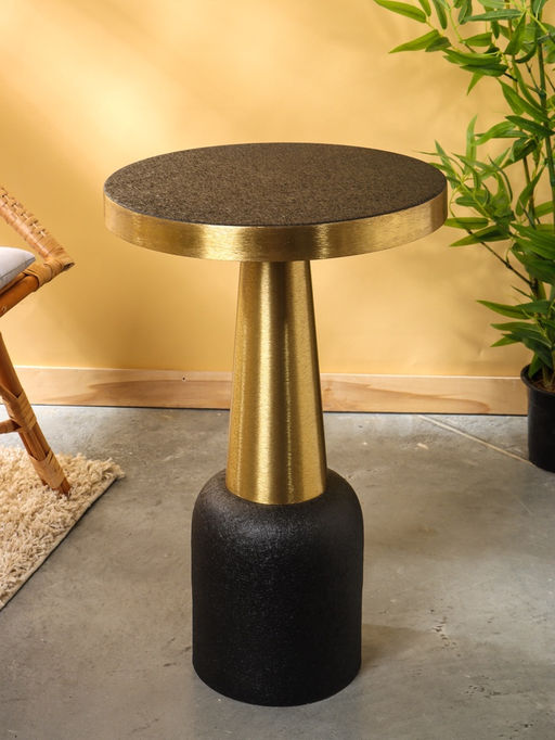 Столик кофейный «Чёрный с золотом», 40.5×40.5×65 см