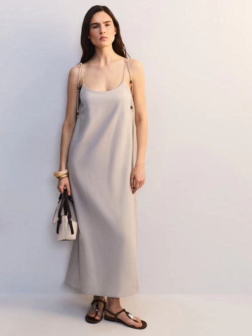 Сарафан изо льна с декоративными бусинами ZR2605012903-36 / Zarina