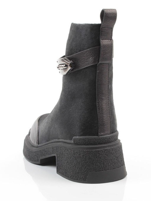 04-HSM704 BLACK Ботинки зимние женские (натуральная кожа, натуральный мех)