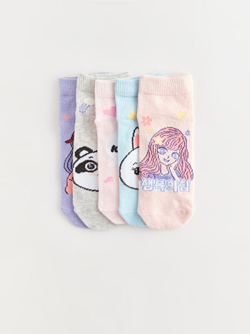 Desenli K?z ?ocuk Patik ?orap 5li - Waikiki фото 2