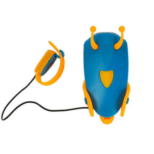 Фонарь передний детский COMIRON JUMPER корпус PC+Silicone, свет LED 60lm аккум 400 mAh, сигнал 120Дб влагозащищённый, вес 52гр. Синий /уп126/ - Галеонтрейд фото 2