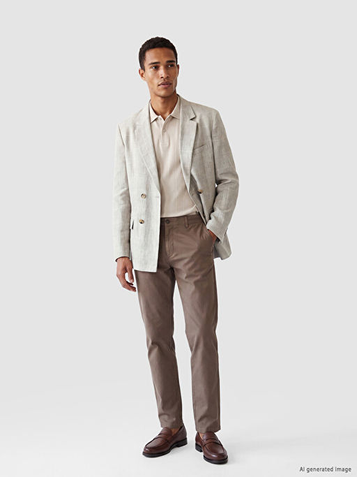 Regular Fit Keten Kar???ml? Erkek Blazer Ceket - Waikiki фото 2