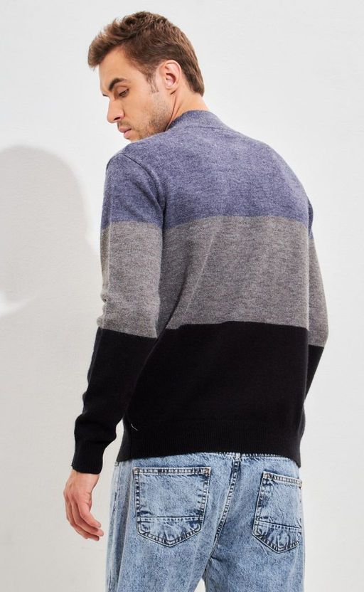 Джемпер мужской в полоску F321-15302 синий - Fine joyce фото 6