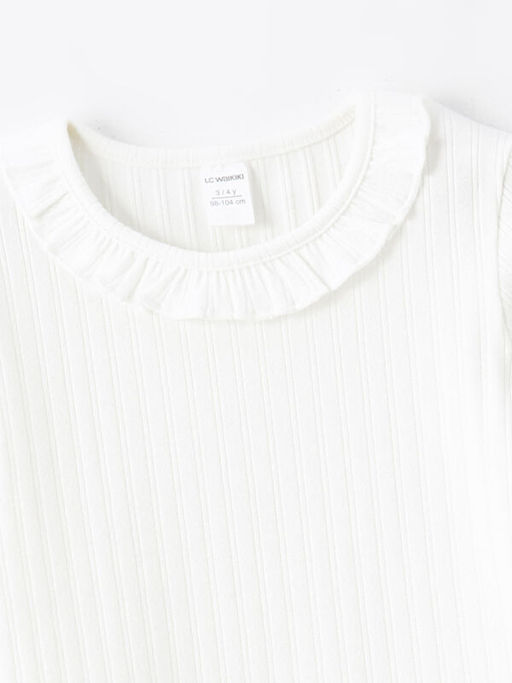 Bisiklet Yaka Uzun Kollu Basic K?z Bebek Ti??rt - Waikiki фото 2