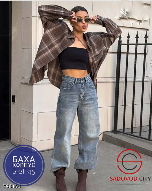 Женская рубашка в клетку - Bruno фото 4