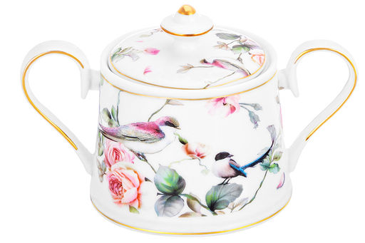 Сахарница 250 мл 15,5*9,5*9 см Певчие птички NEW BONE CHINA