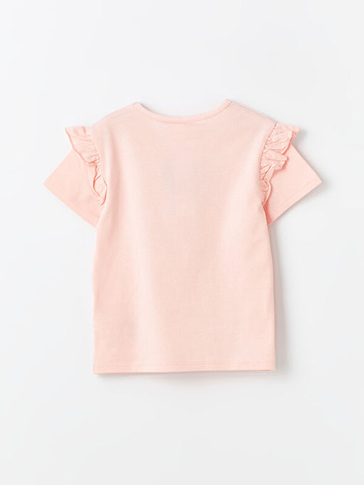 Bisiklet Yaka K?sa Kollu F?rf?r Detayl? K?z Bebek Ti??rt - Waikiki фото 2