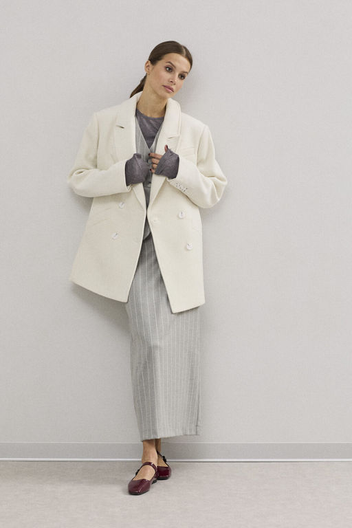 Пальто DAVA 7005 молочный фото 2