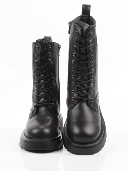 04-PAX86-1Z BLACK Ботинки зимние женские (натуральная кожа, 100% шерсть)