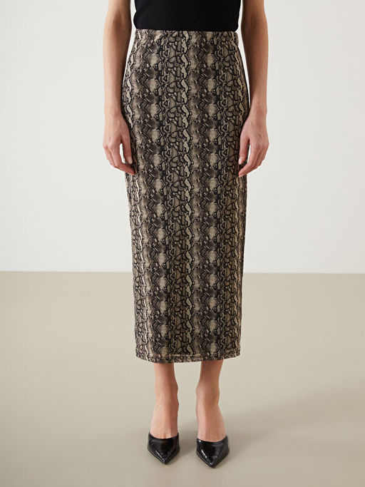 Ekstra Dar Fit Desenli Kad?n Etek