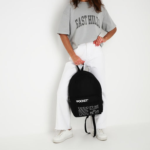 Рюкзак молодёжный Black, 29х12х37, отд на молнии, н/карман, чёрный - Nazamok фото 11