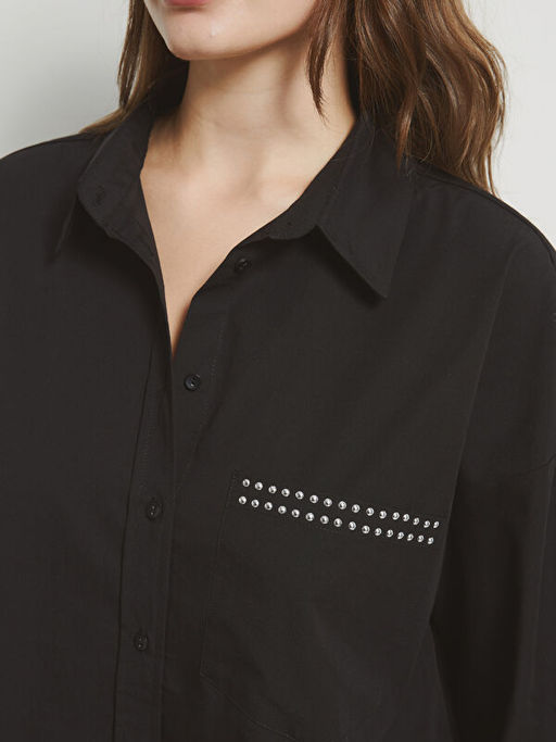 Parlak Ta?l? Poplin Kad?n G?mlek