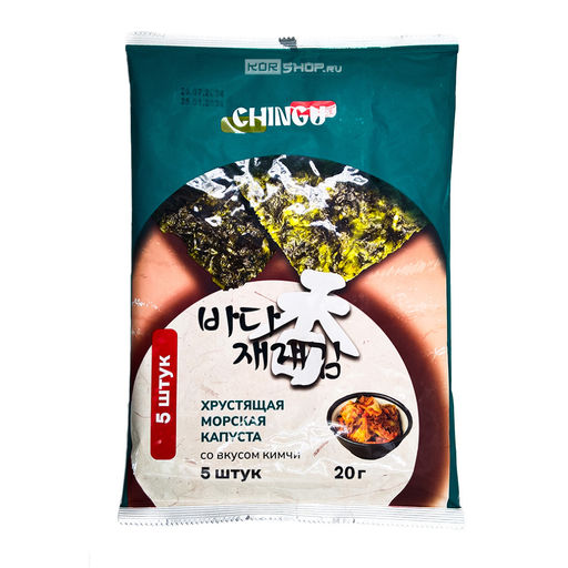 Жареная морская капуста ЧИНГУ со вкусом кимчи Chingu (5 шт.), Корея, 20 г Акция
