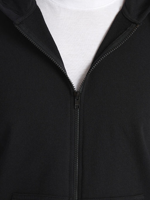 Kap??onlu Uzun Kollu Erkek Fermuarl? Sweatshirt