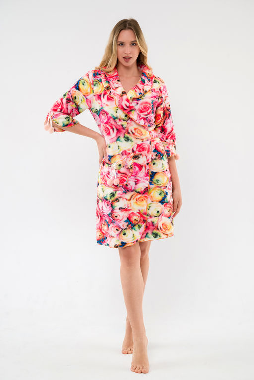 Халат женский из ультрасофта Светлана цветы - Амадэль фото 15