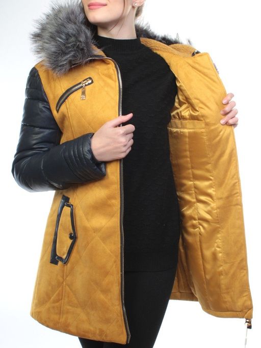 5137 YELLOW Парка женская зимняя (150 гр синтепон, искусственный мех) - Fashion фото 9