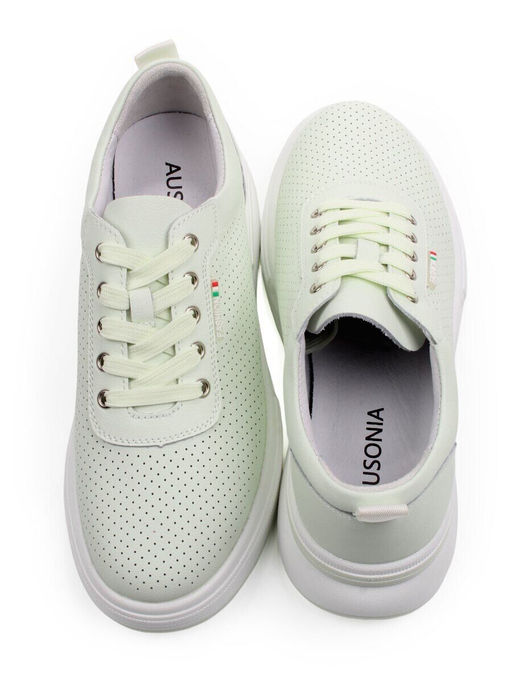 03-YH324-3 LT. GREEN Полуботинки спортивные женские (натуральная кожа)