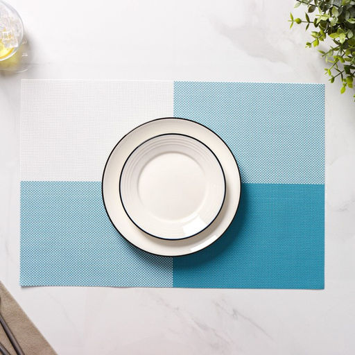 Набор салфеток сервировочных на стол Доляна Настроение, 4 шт, 4530 см, цвет бело-синий  фото 2