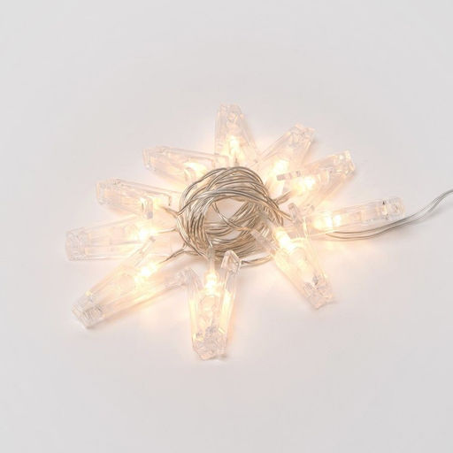 ULD-S0200-010/STB/2AA WARM WHITE IP20 CLIPS Гирлянда светодиодная на батарейках 2AA (не в/к), Прищепки, 2м. 10 светодиодов. Теплый белый свет. Провод прозрачный. TM Uniel.