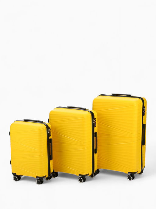 Чемодан на колёсах большой 111 л (L), на молнии, кодовый замок, 4 колеса, жёлтый