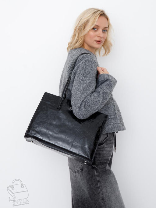 Сумка женская кожаная 9620SP black Velina Fabbiano-Safena