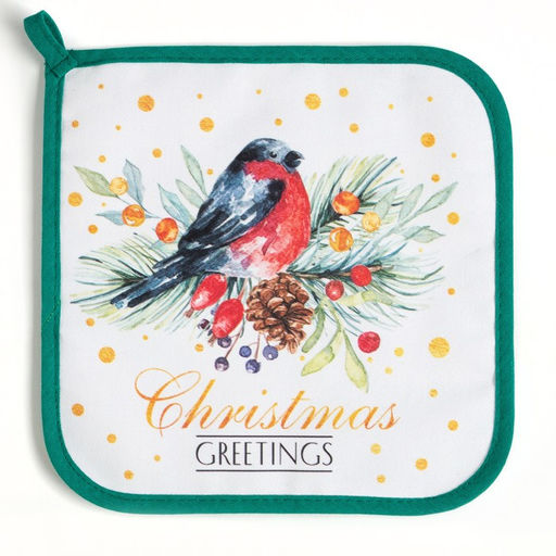 Прихватка Этель Christmas greetings, 19?19 см, МИКС, саржа, хлопок 100%, ватин 250 г/м?