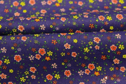Ситец Цветики цв.чернильный, ш.0.95м, хлопок-100%, 100гр/м.кв - Купава фото 4