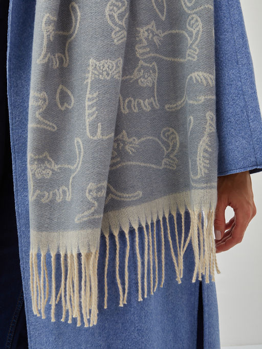 В составе шерсть ! теплый двусторонний палантин - Tantino фото 3