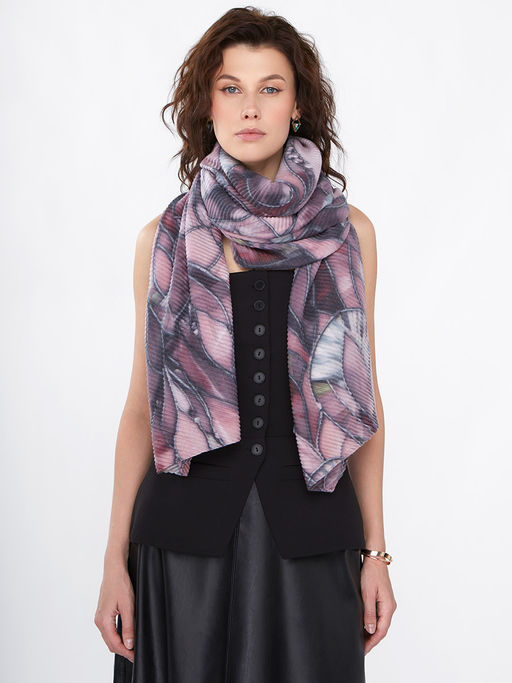 Большой, мягкий, тонкий и очень нежный двусторонний палантин с рисунком - Tantino фото 10