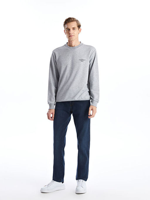 Bisiklet Yaka Uzun Kollu Erkek Sweatshirt