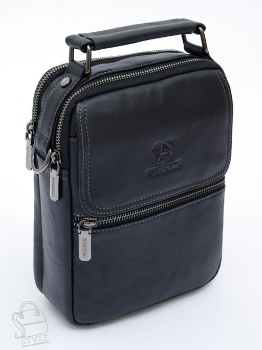 Сумка мужская кожаная 633M black Fuzhiniao в Новосибирске