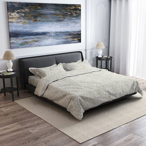 Постельное белье, комплект Евро Макси "Фландрия", 4 предмета: пододеяльник 240х215см на кнопках, простыня 220х240см, 2 наволочки 50х70см с клапаном-запахом, перкаль 115г/м2, хлопок 100%, упаковка "классическая" ПВХ 34,5х41см, "Домашняя мода" (Россия)