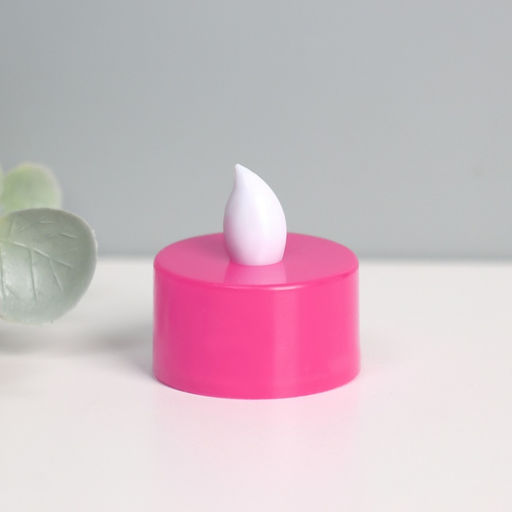 Цена за 2 шт. Светодиодные свечи, ночники LED RISALUX «Семейный очаг» набор 2 шт., розовые, RGB 3.5×3.5×4 см