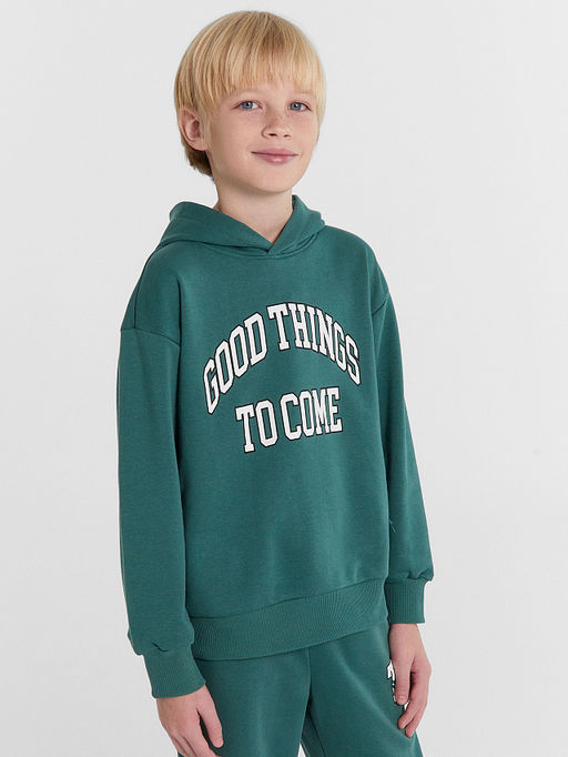 Спортивный костюм для мальчиков зеленый с надписью Good things to come - Mark formelle фото 4