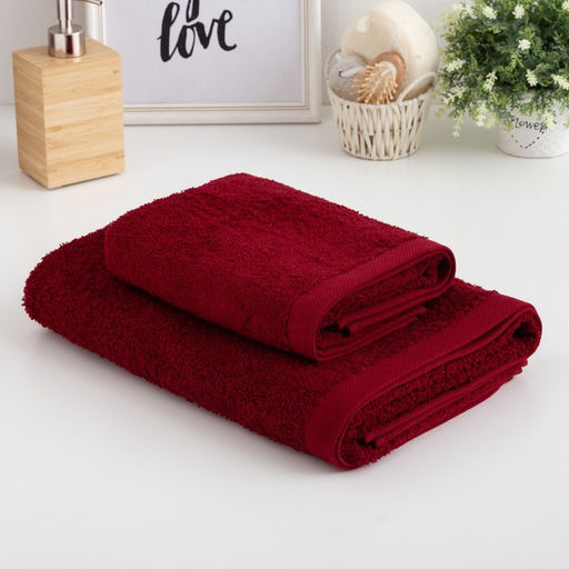 Полотенце махровое Этель «Терри» 70×140 см, бордовый